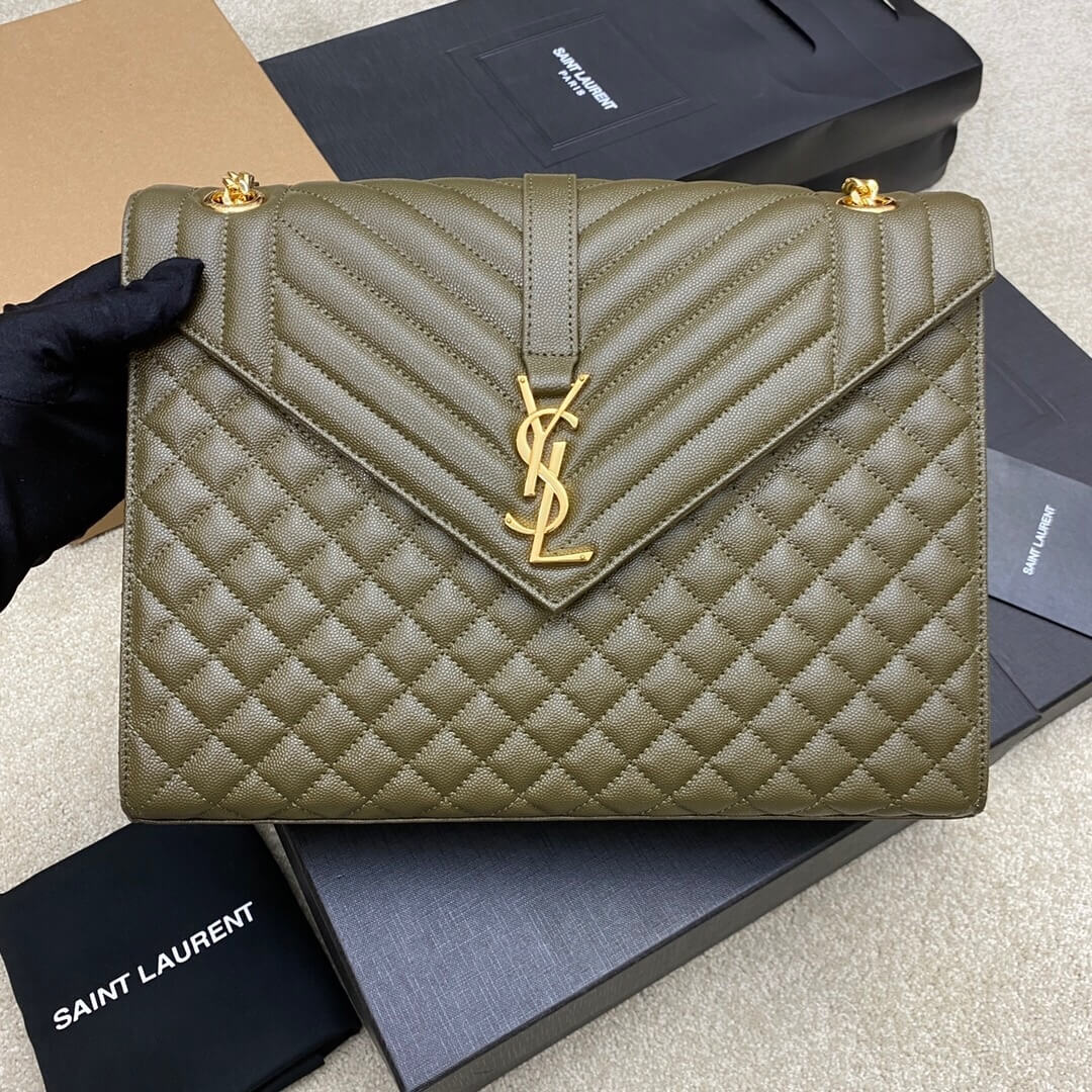 Green YSL Large Envelope Bag - Image 2