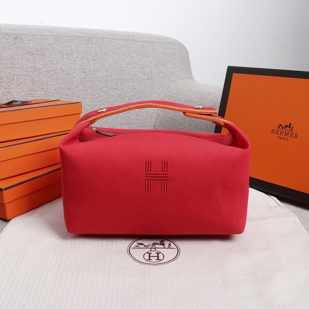 Red Hermes toiletery bag - Image 2