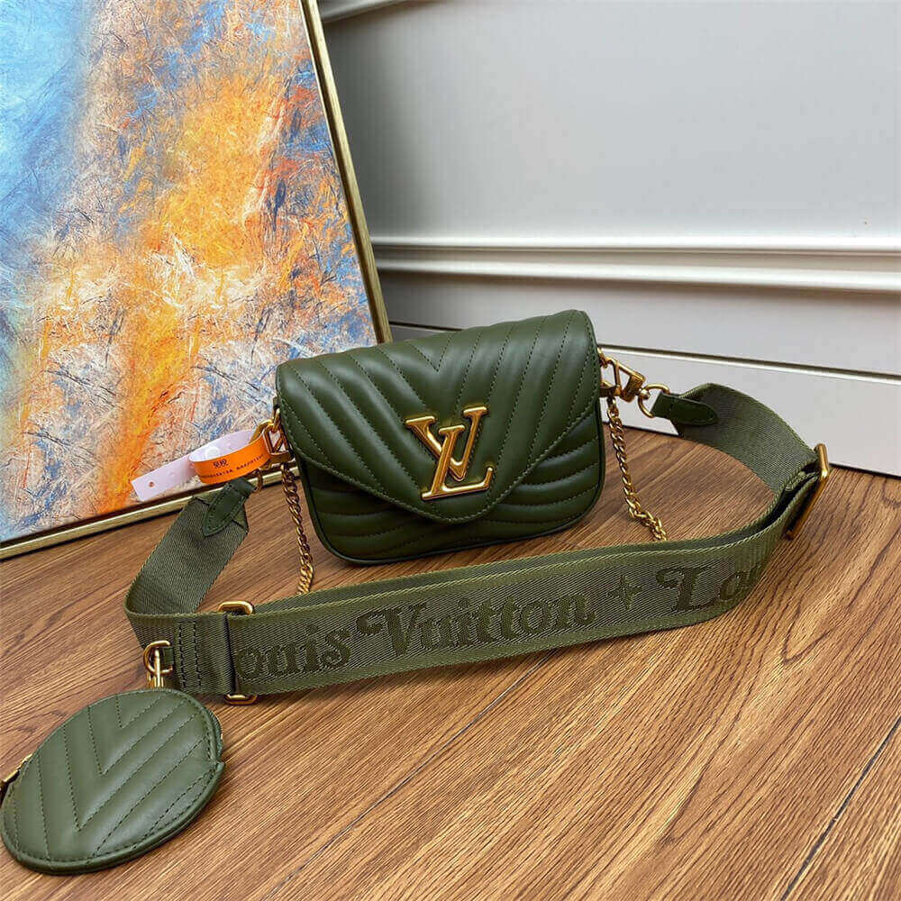 Khaki Green LV New Wave Multi Pochette Handbag - Image 2