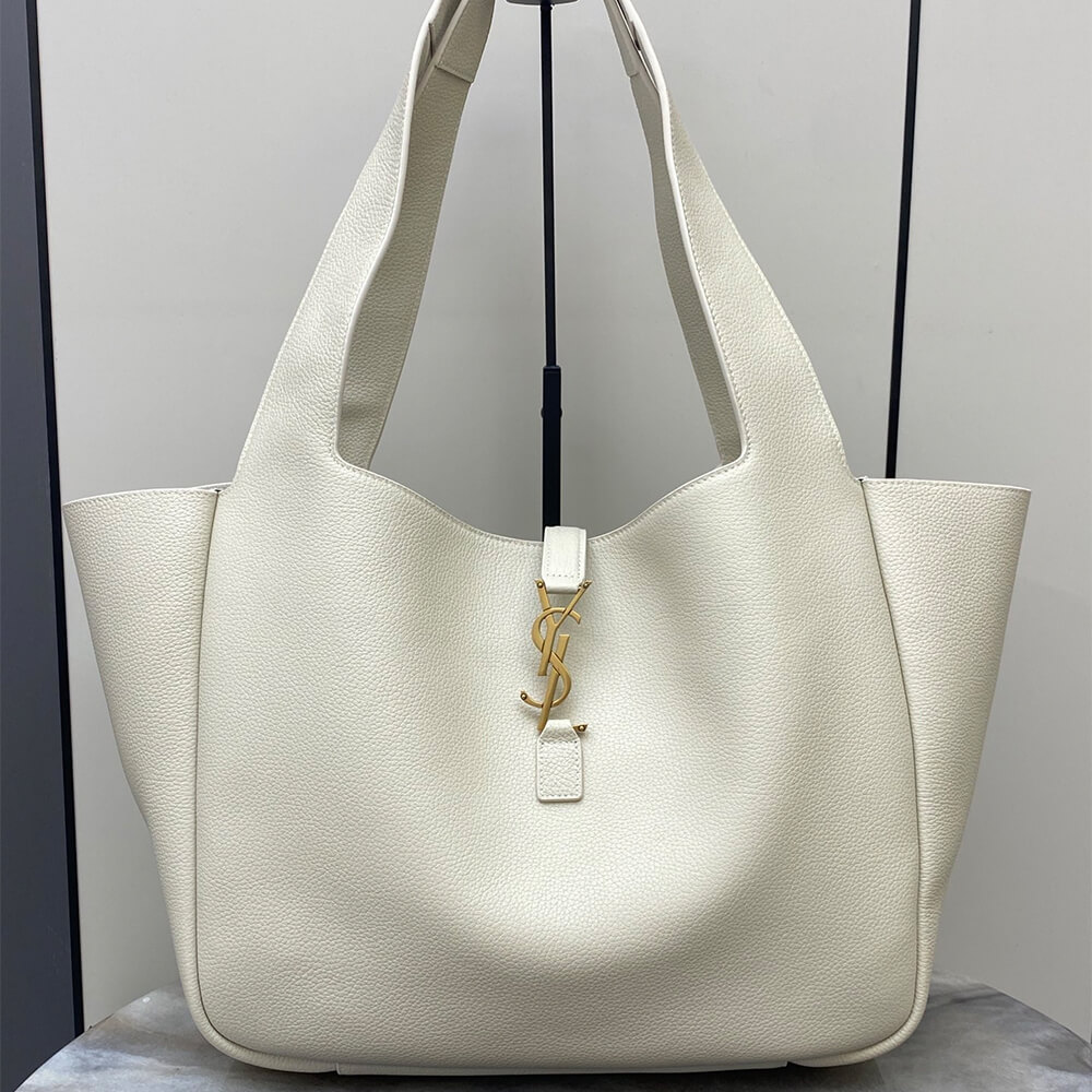 Dark Beige YSL LE 5 A 7 BEA IN GRAINED LEATHER - Image 2