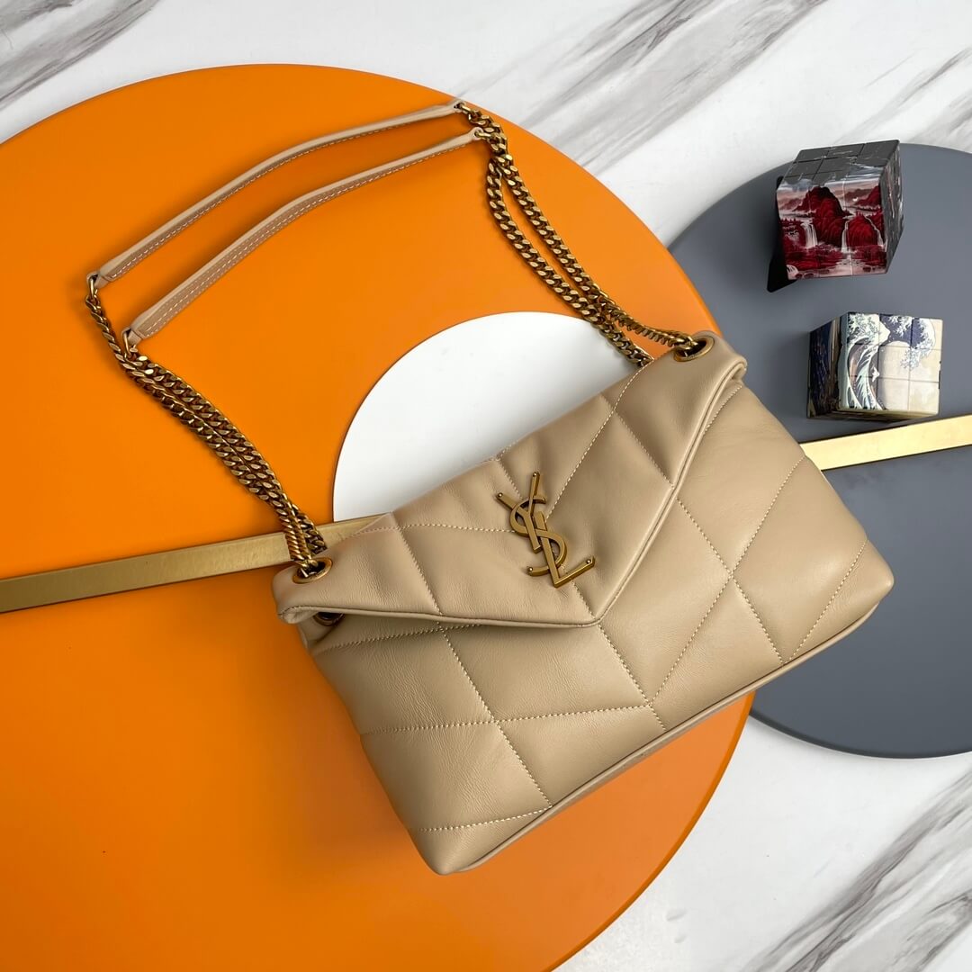 Beige YSL PUFFER SMALL in Nappa leather - Image 2