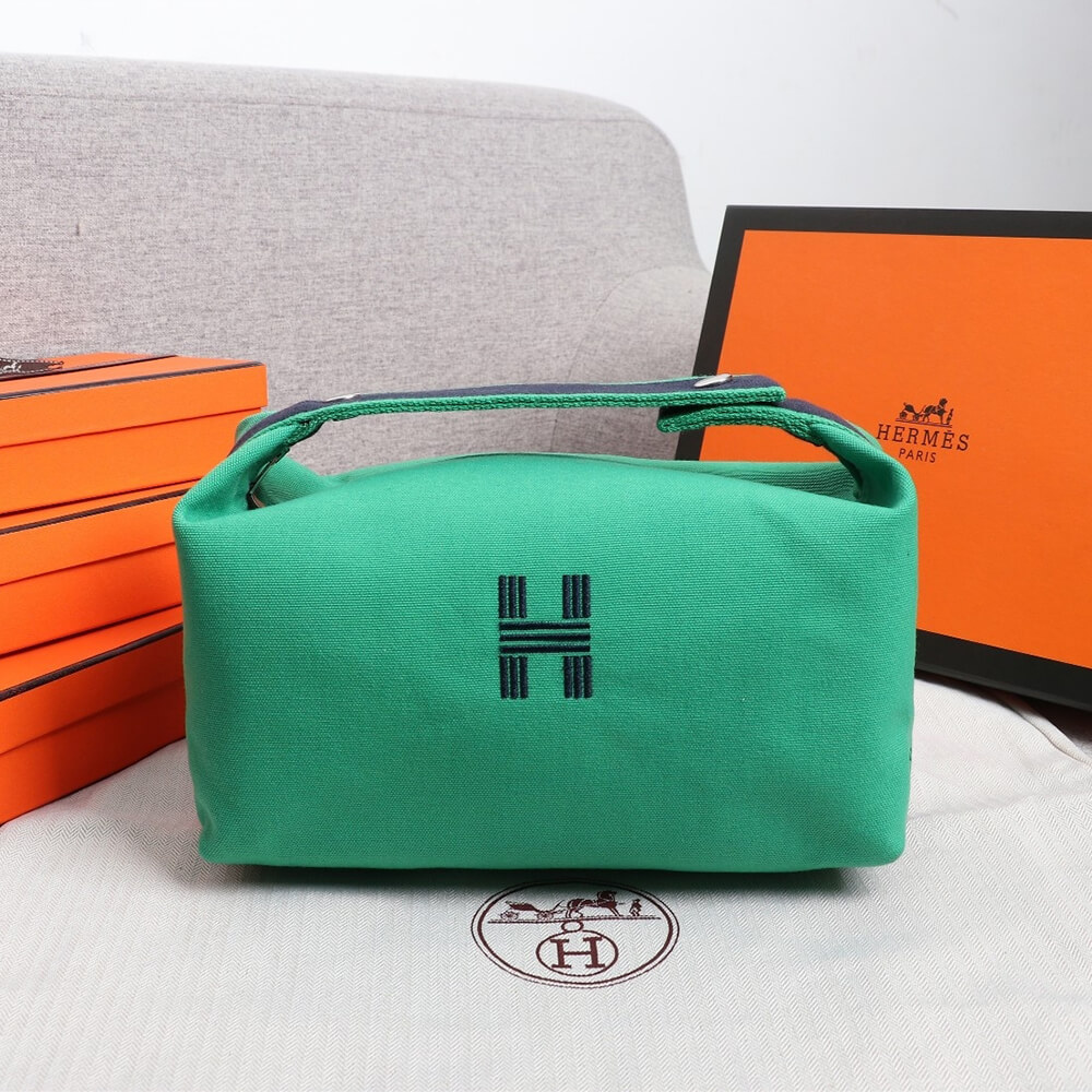 Green Hermes toiletery bag - Image 2