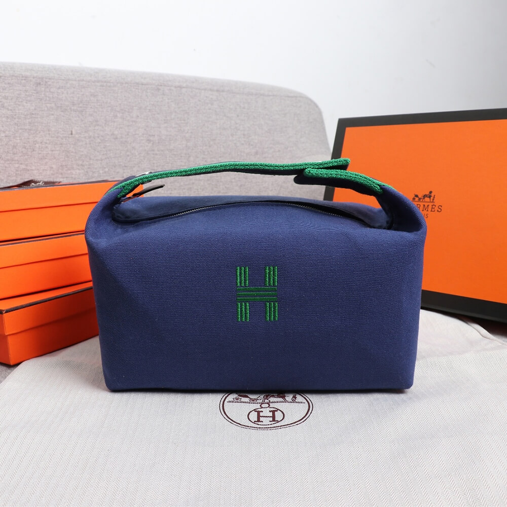 Blue Hermes toiletery bag - Image 2