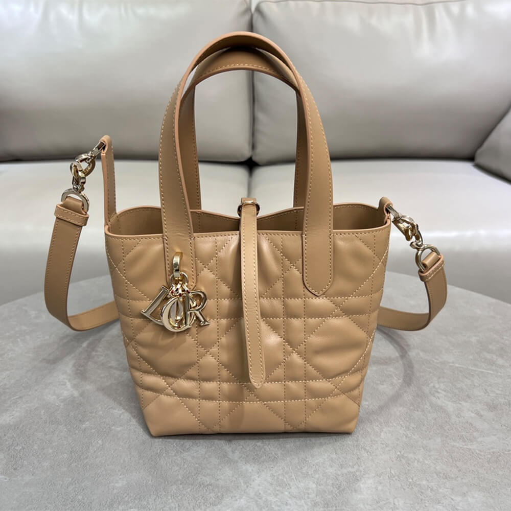 Leather Small Dior Toujours Vertical Tote Bag - Image 2