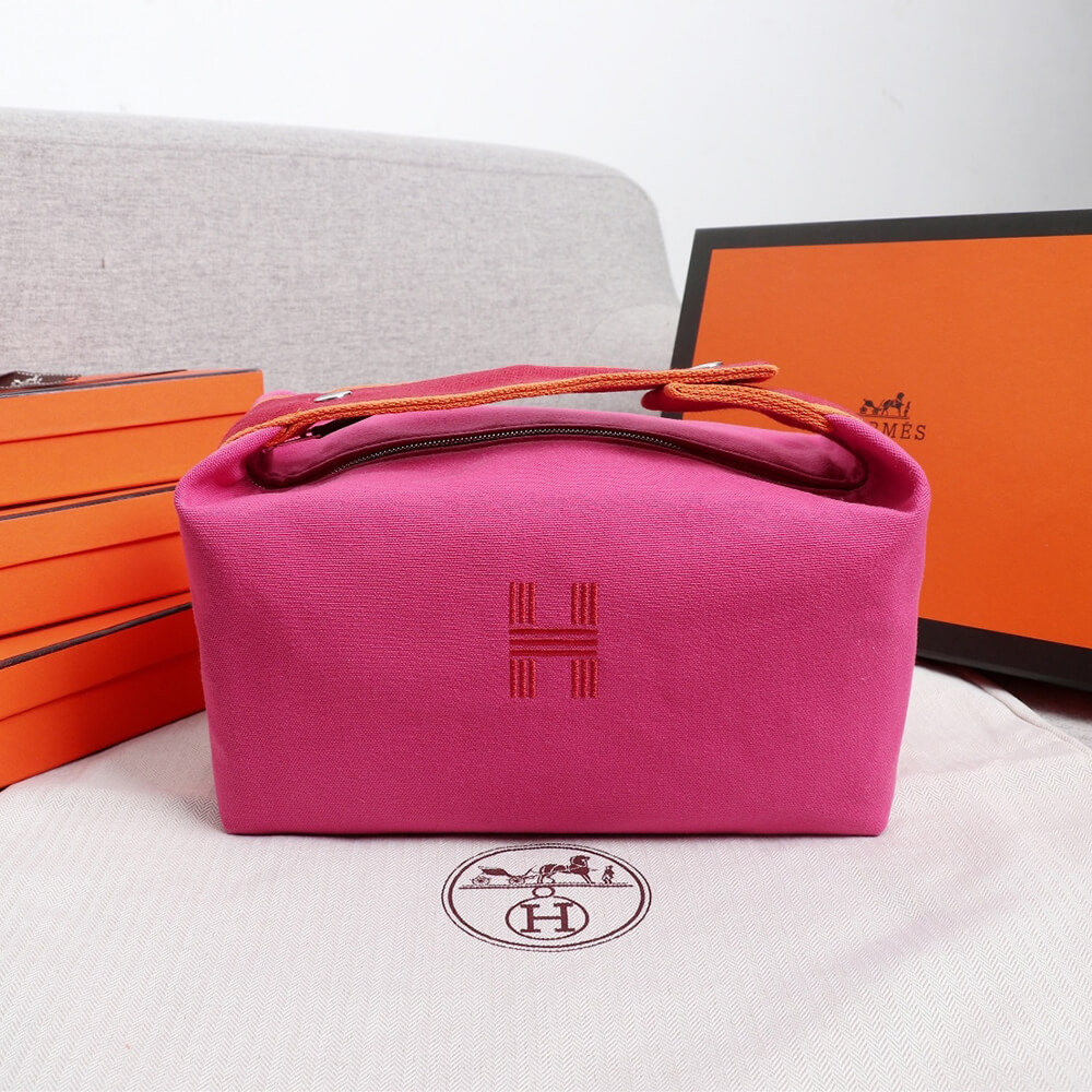Pink Hermes toiletery bag - Image 2