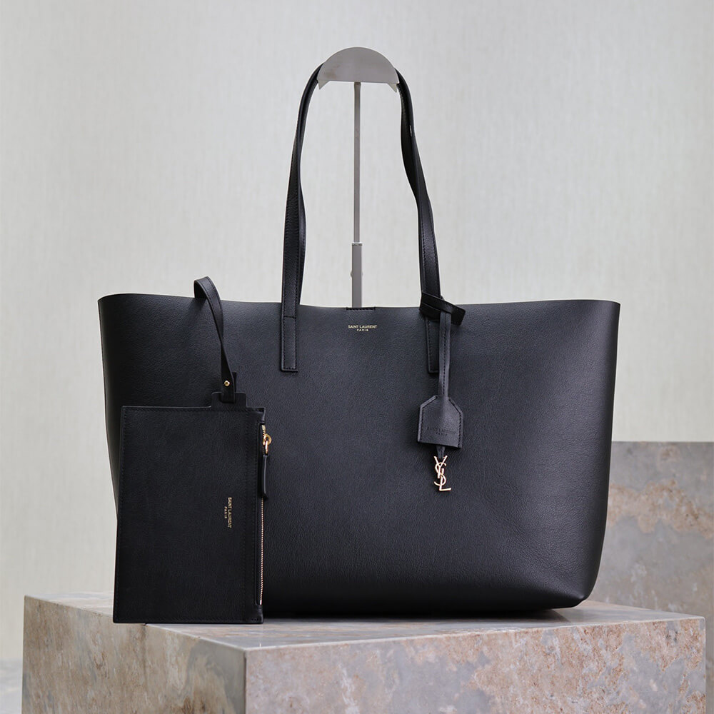 Black YSL Shopping Saint Laurent leather - Image 2