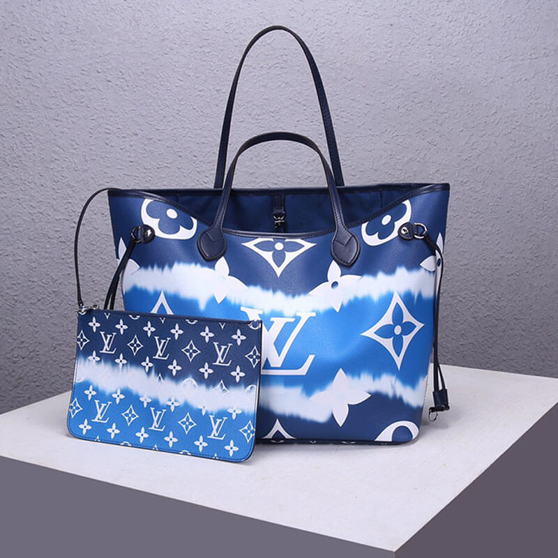 Blue LV Escale Neverfull MM Tote - Image 2