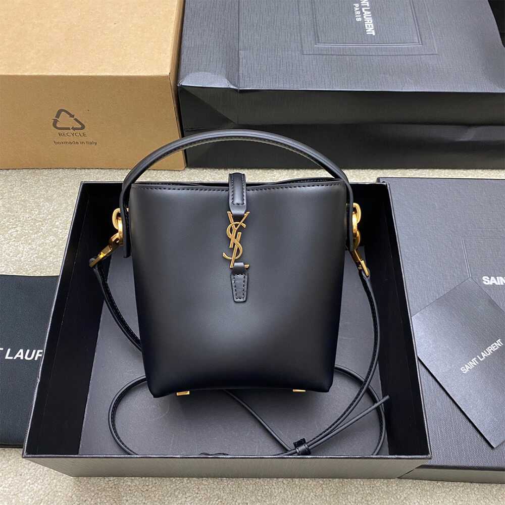 BLACK YSL LE 37 mini in shiny leather - Image 2