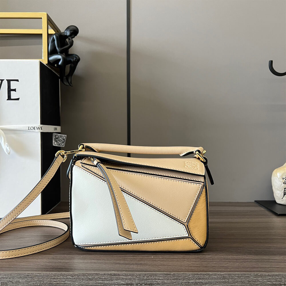 Soft White LOEWE Mini Puzzle bag in classic calfskin - Image 2