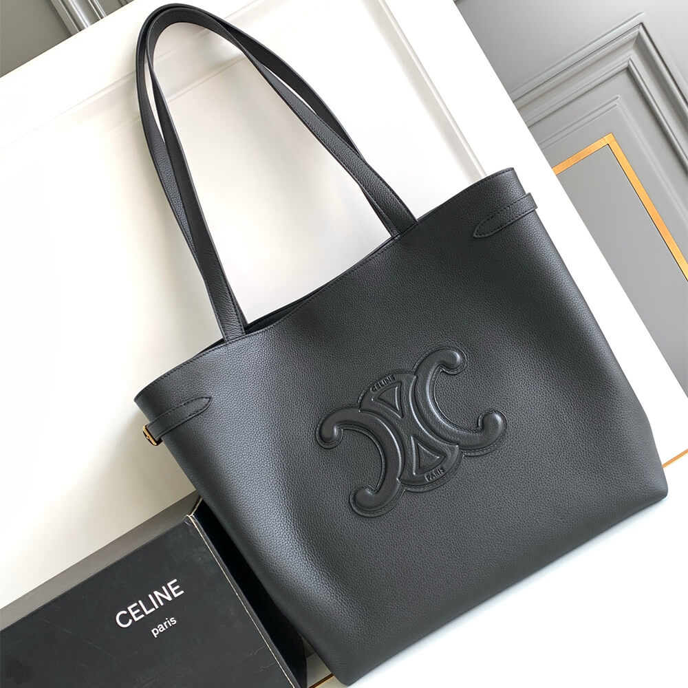 Black CELINE CABAS ANA?S Medium bag in grained calfskin - Image 2