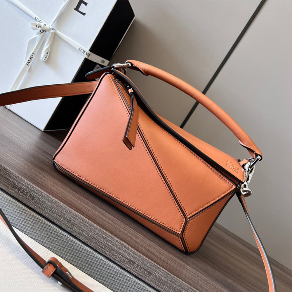 Tan LOEWE Small Puzzle Bag - Image 2