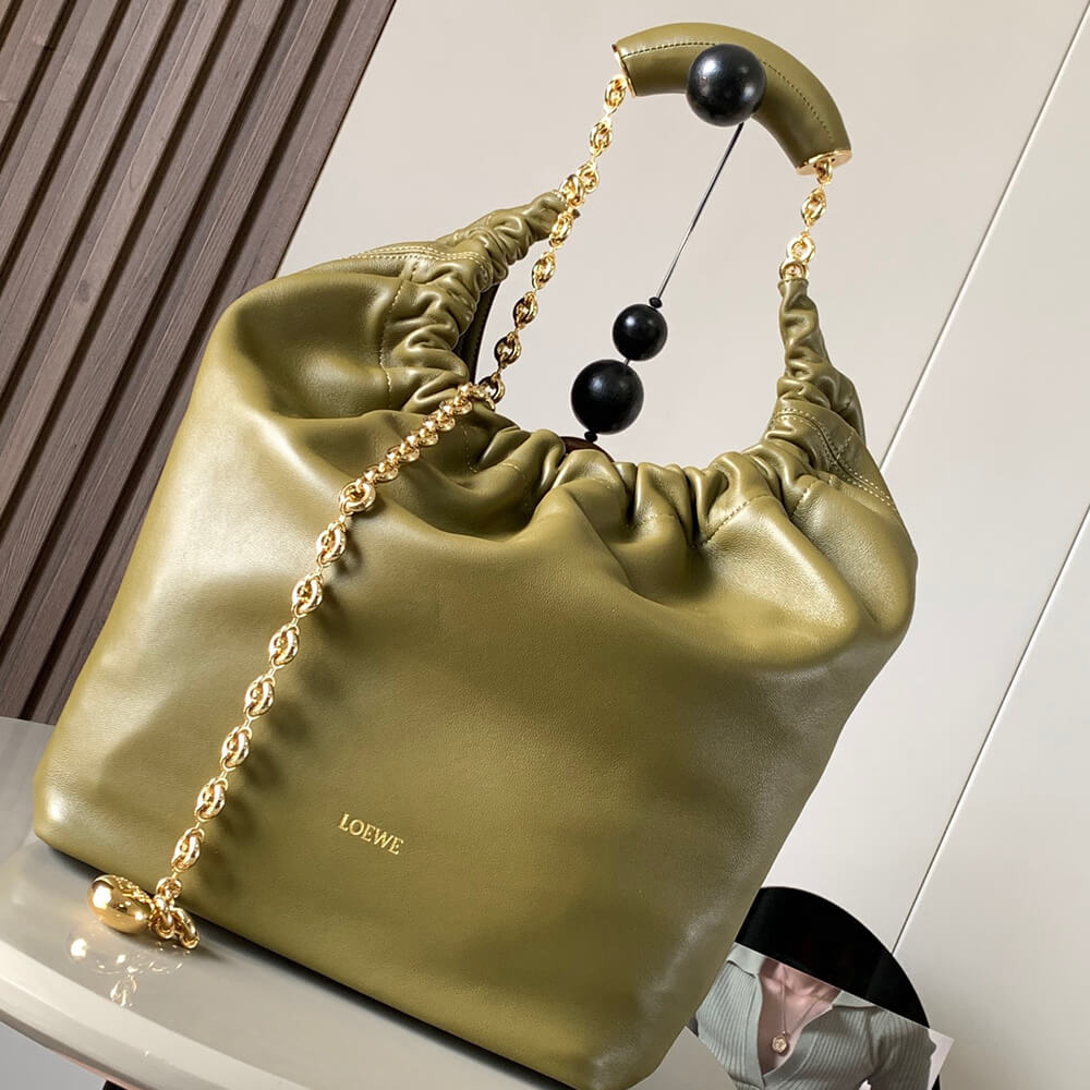 Olive Loewe Medium Squeeze bag in nappa lambskin - Image 2