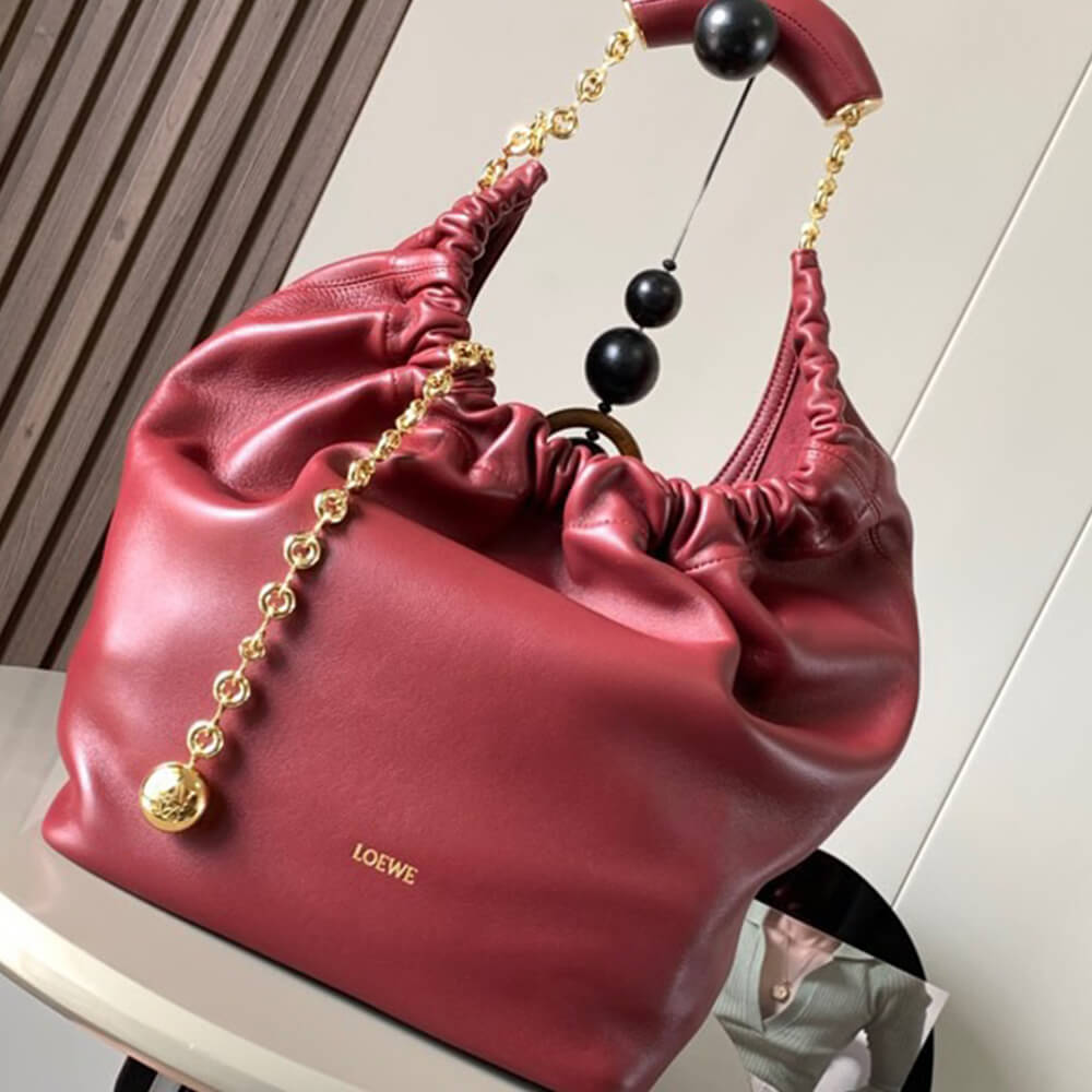Burgundy Loewe Medium Squeeze bag in nappa lambskin - Image 2