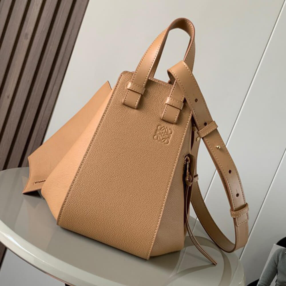 Toffee Loewe Small Hammock bag in soft grained calfskin - Image 2