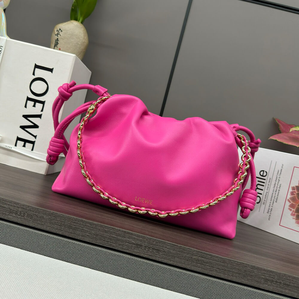 Rose Pink Loewe Medium Flamenco purse in mellow nappa lambskin - Image 2