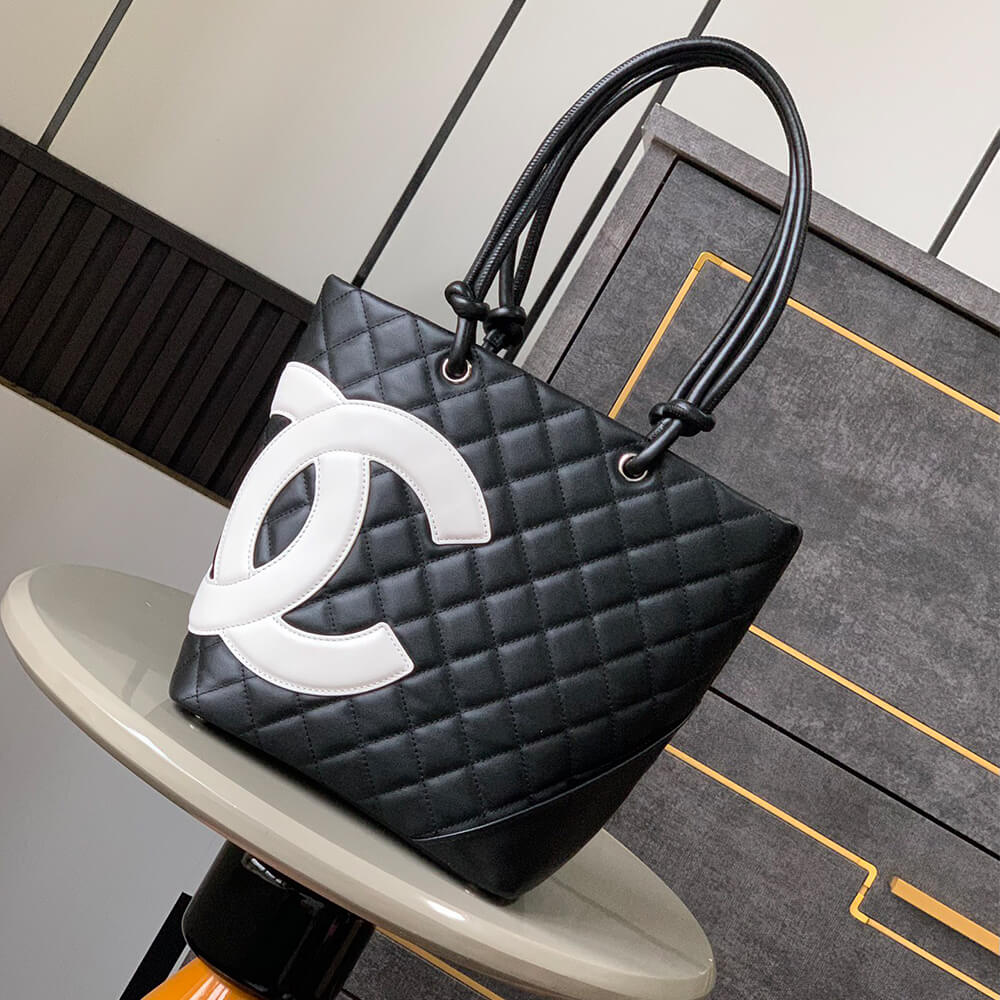 Black & White Chanel Cambon Line Medium Tote (Best
 grade) - Image 2