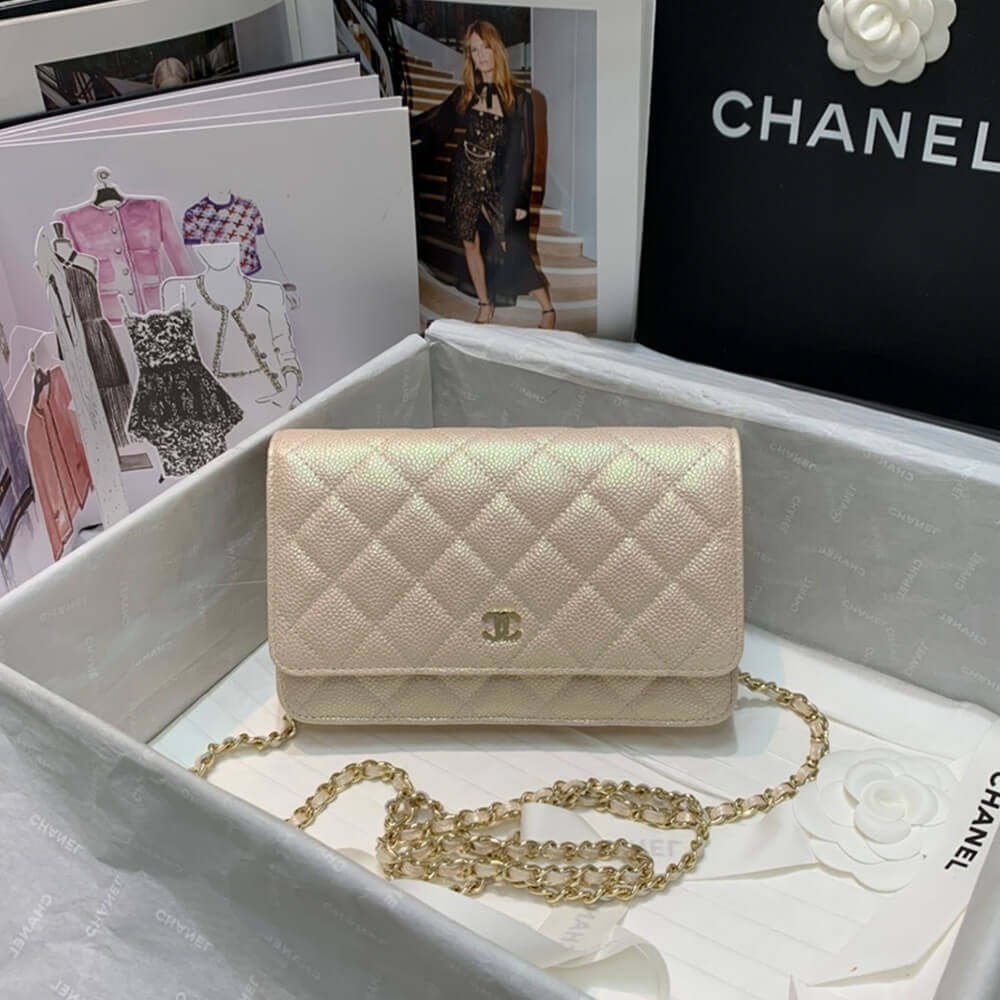 White CHANEL Wallet On Chain - Image 2