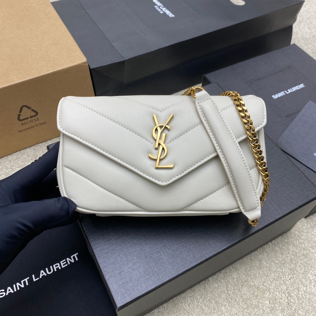 White YSL LOULOU MINI in lambskin - Image 2