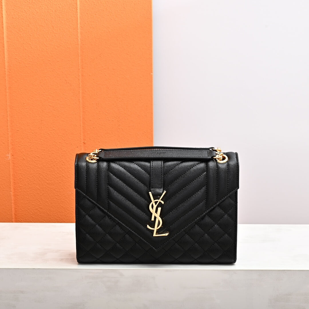 YSL ENVELOPE MEDIUM IN QUILTED GRAIN DE POUDRE EMBOSSED LEATHER - Image 2