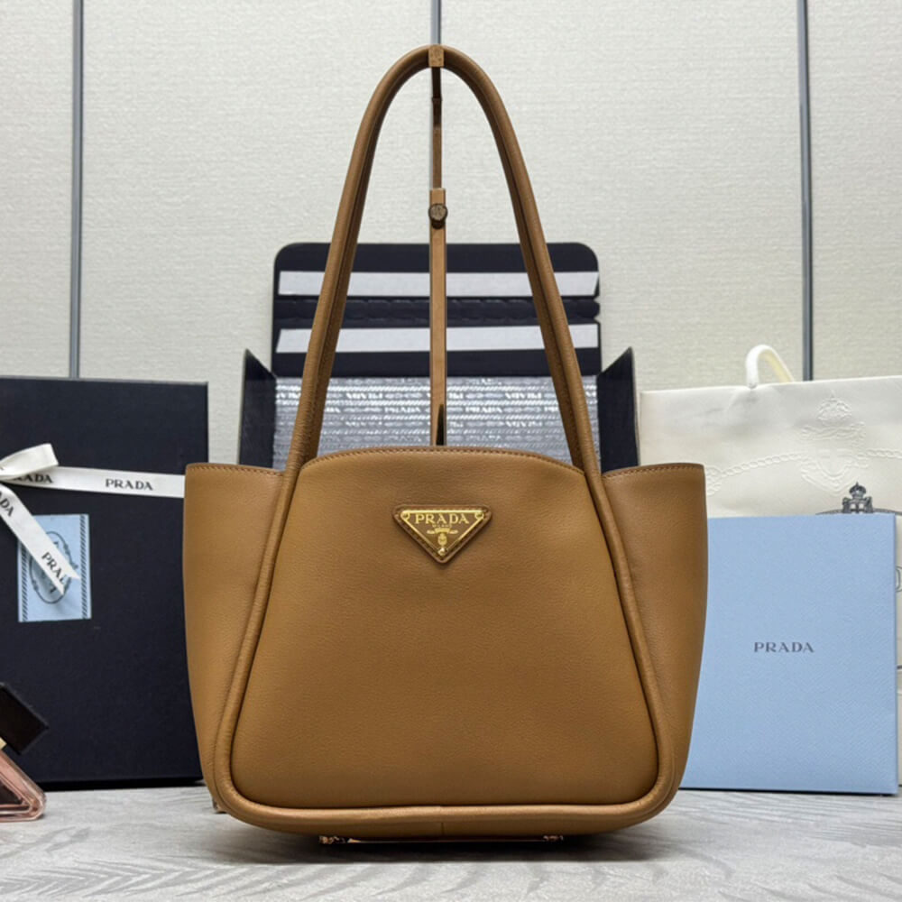 Caramel Prada Leather mini tote Bag - Image 2