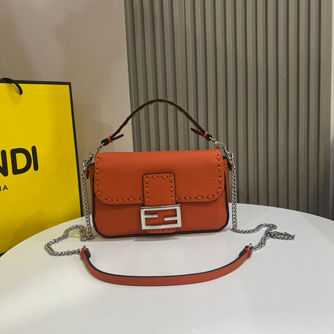 Dark Red Fendi Mini Baguette - Image 2