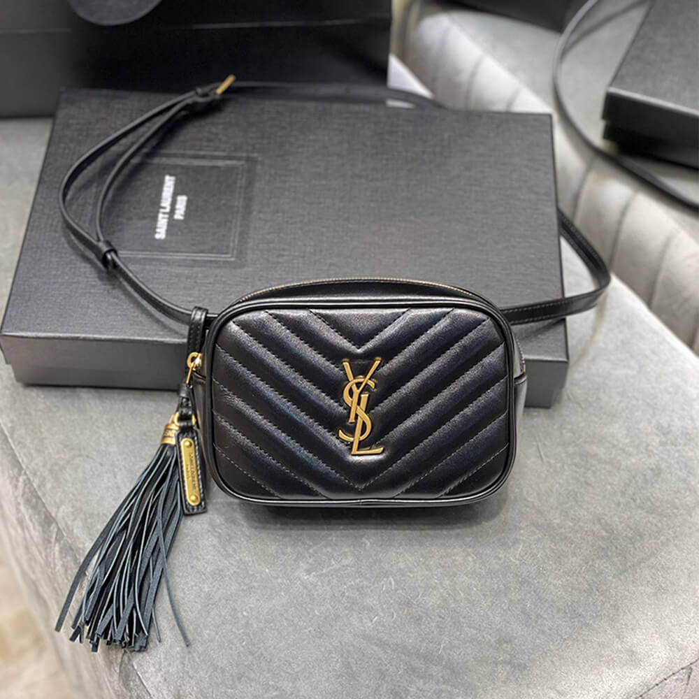 Black YSL LOU BELT BAG IN MATELASSE LEATHER - Image 2