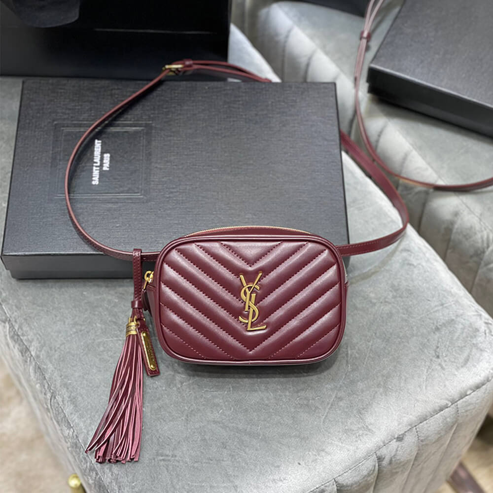 ROUGE YSL LOU BELT BAG IN MATELASSE LEATHER - Image 2