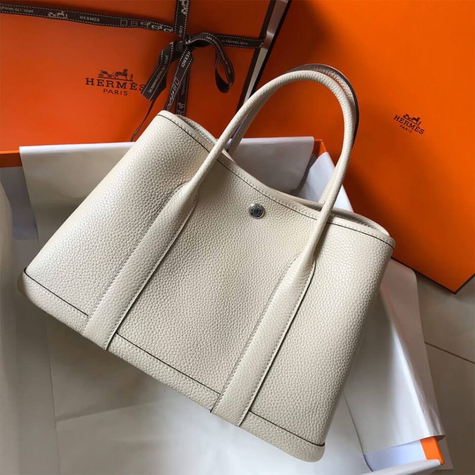 White Hermes Garden Party 30 Bag - Image 2