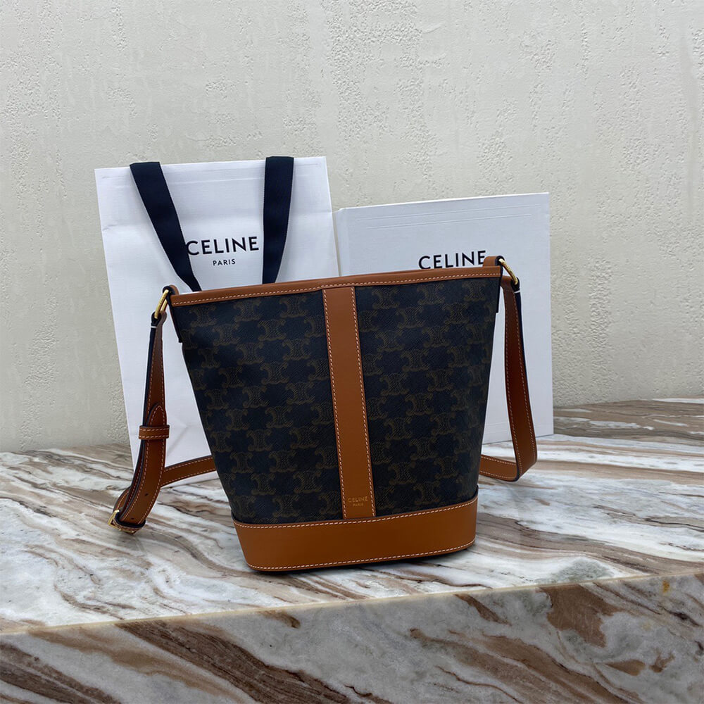 Tan CELINE SMALL BUCKET - Image 2