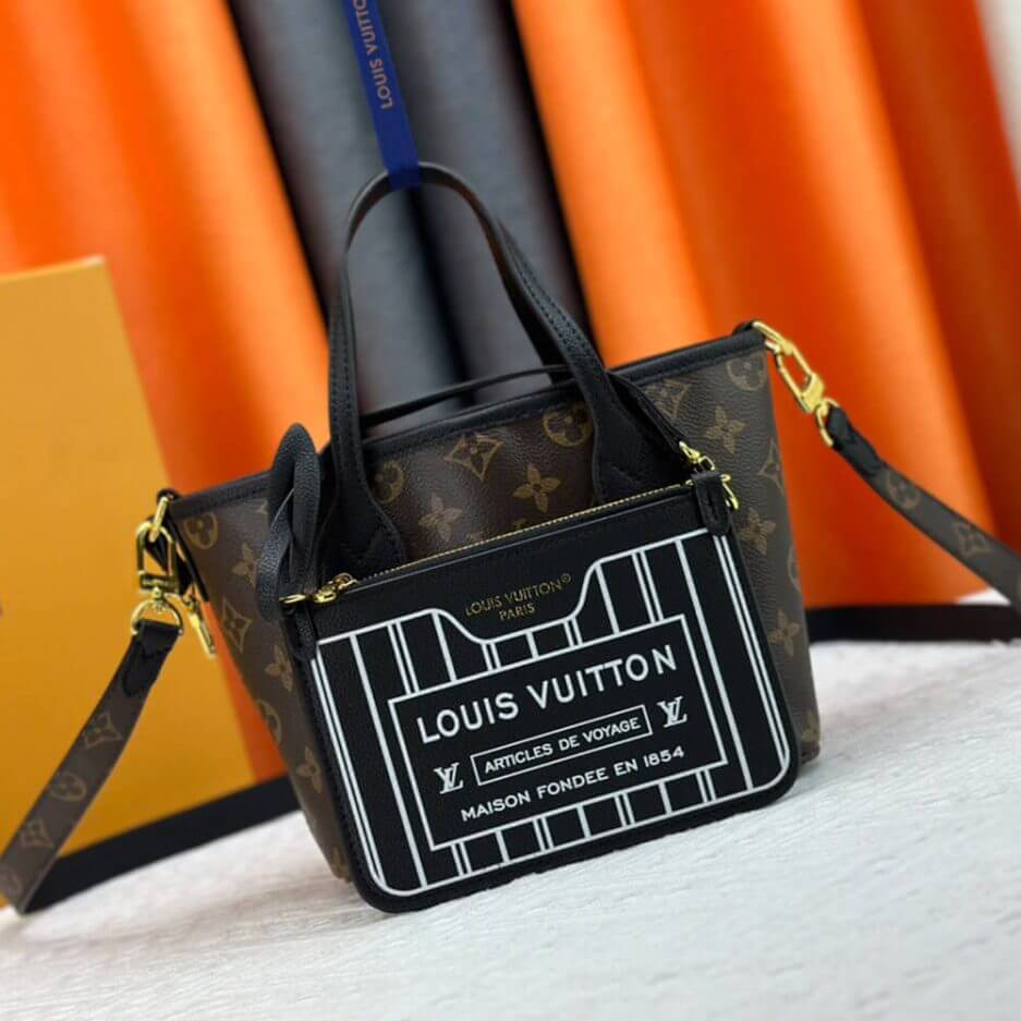 Black LV Neverfull Bandouliere Inside Out BB - Image 2