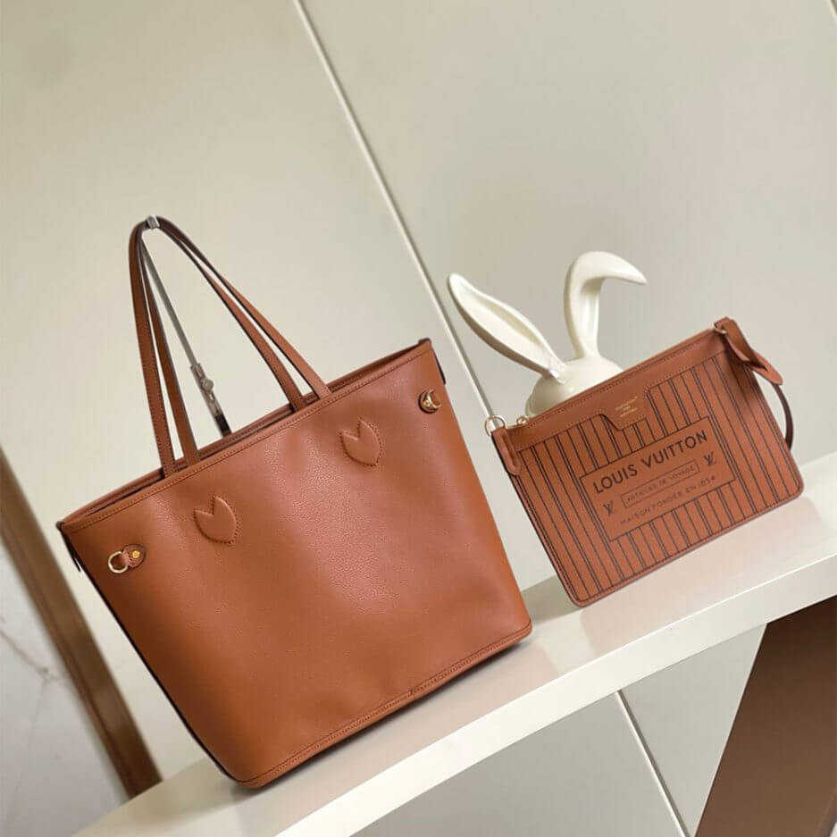 Tan LV Neverfull Inside Out MM - Image 2