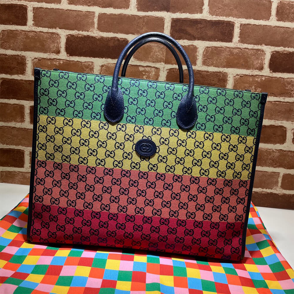 GG Multicolour large tote bag - Image 2