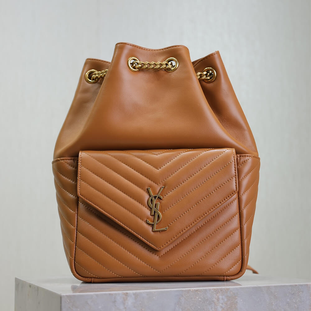 Caramel YSL Joe lambskin backpack - Image 2