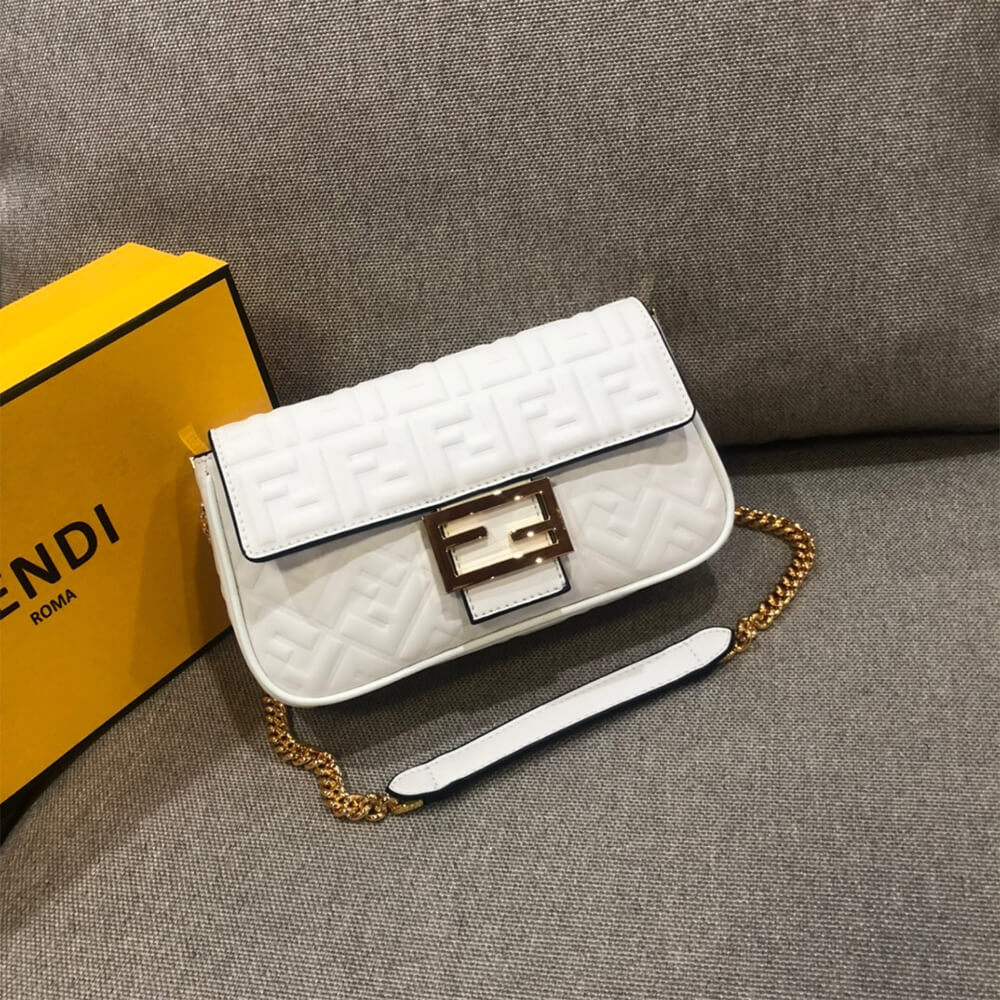 White Fendi Baguette Chain Midi - Image 2