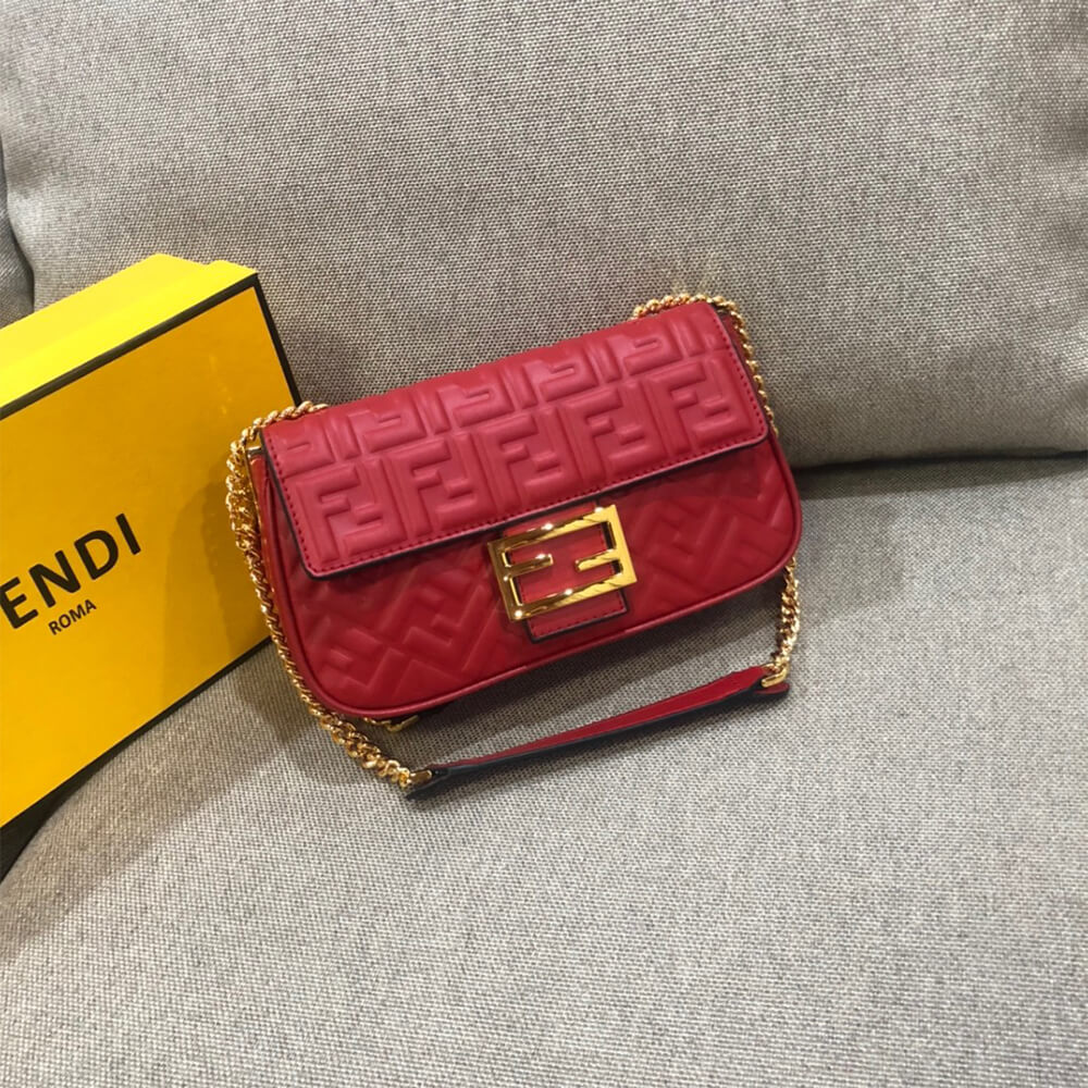 Red Fendi Baguette Chain Midi - Image 2