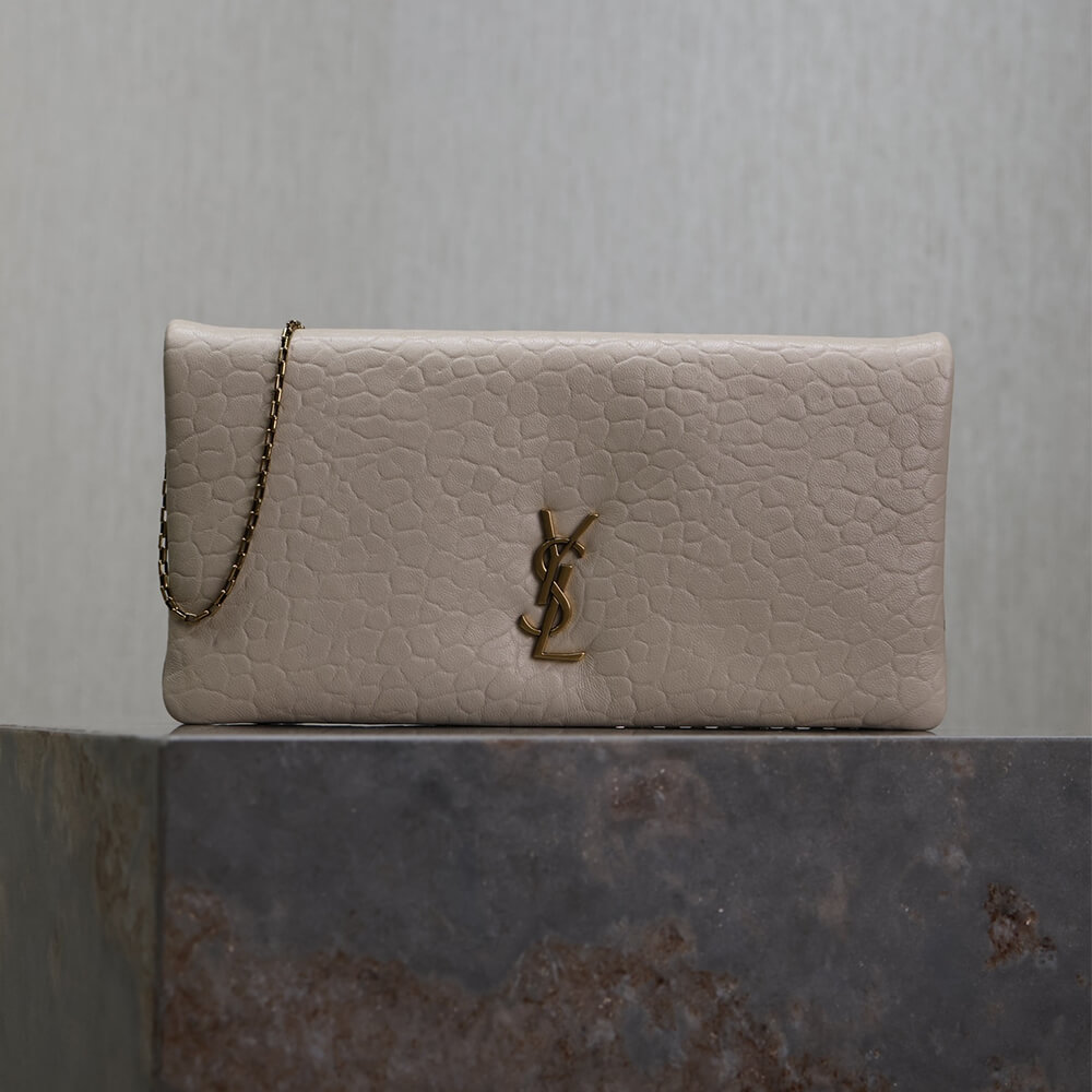 Retro White YSL CALYPSO GRAINED LAMBSKIN MINI BAG - Image 2