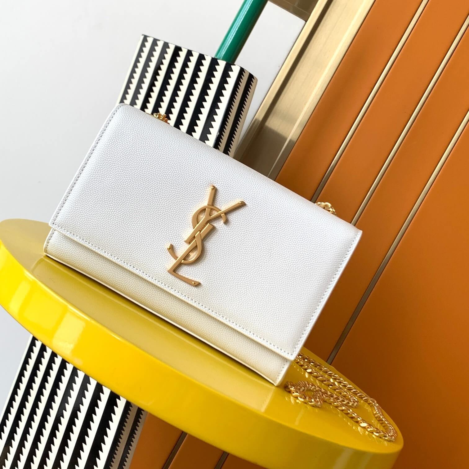 White YSL KATE SMALL SHOULDER BAG - Image 2