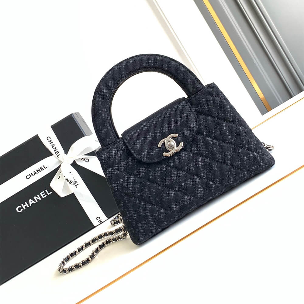 Black & Gray Chanel Mini Shopping Bag (Best
 grade) - Image 2