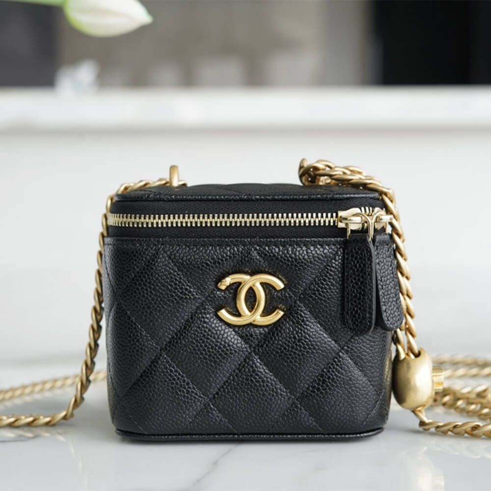 Chanel small gold ball makeup bag - Image 2