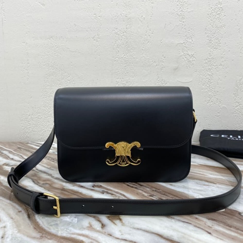 Black CELINE CLASSIQUE TRIOMPHE BAG IN CALFSKIN - Image 2