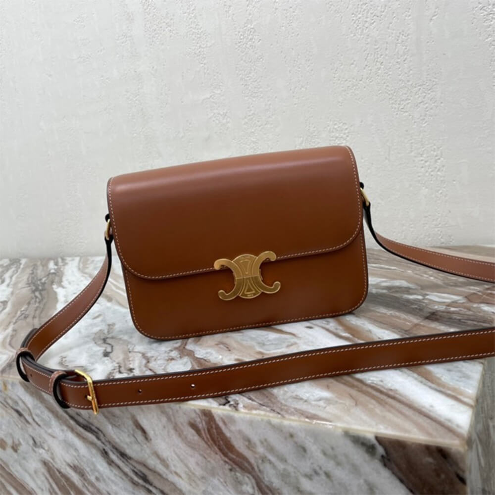 Brown CELINE CLASSIQUE TRIOMPHE BAG IN CALFSKIN - Image 2