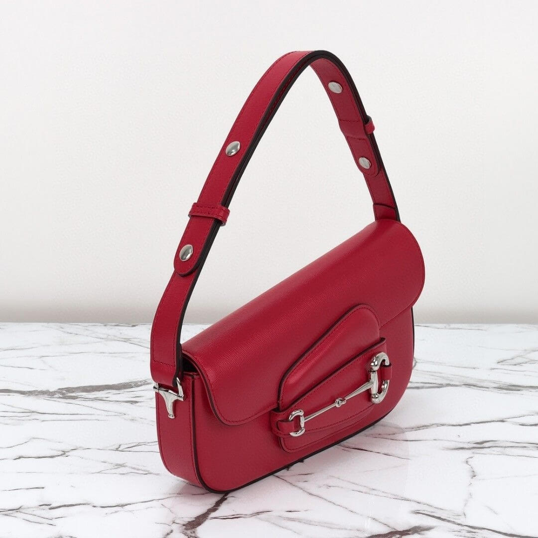 Red Gucci Horsebit 1955 Small Shoulder Bag - Image 3
