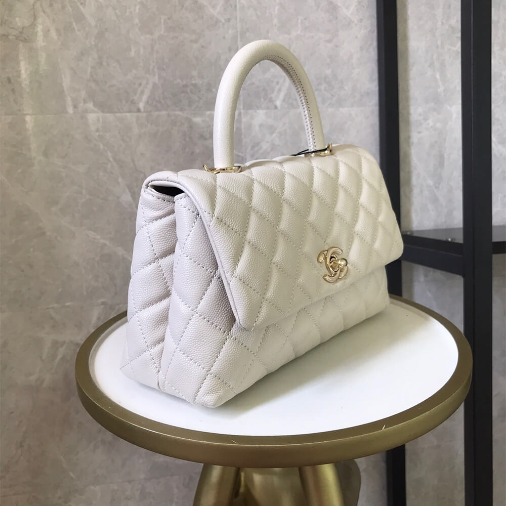 White Chanel Coco handle flap shoulder bag PM - Image 3