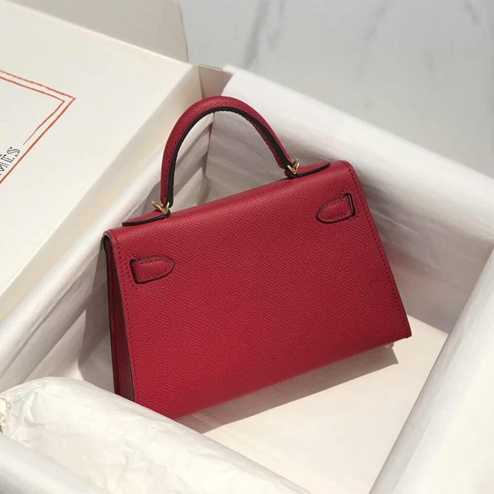 Ruby Red Hermes Mini Kelly II (Best
 Grade) - Image 3