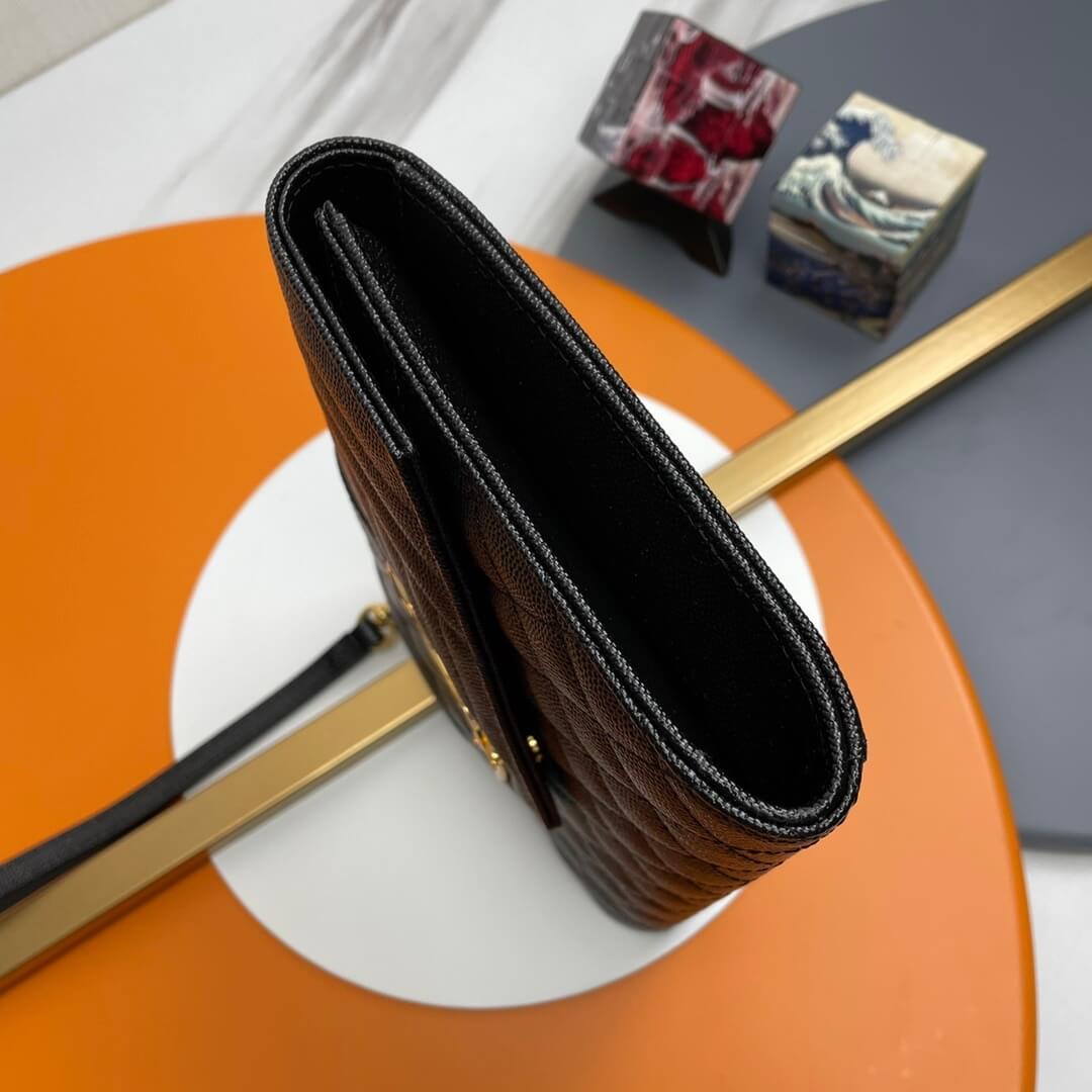 black YSL CASSANDRE matelasse leather flap clutch - Image 3