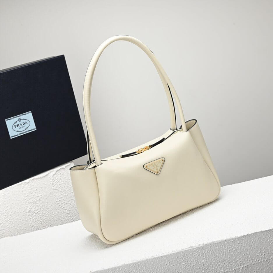 White Prada Medium leather handbag - Image 3