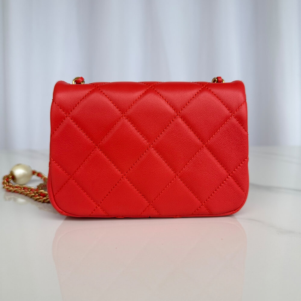 Red Chanel MINI FLAP BAG - Image 3