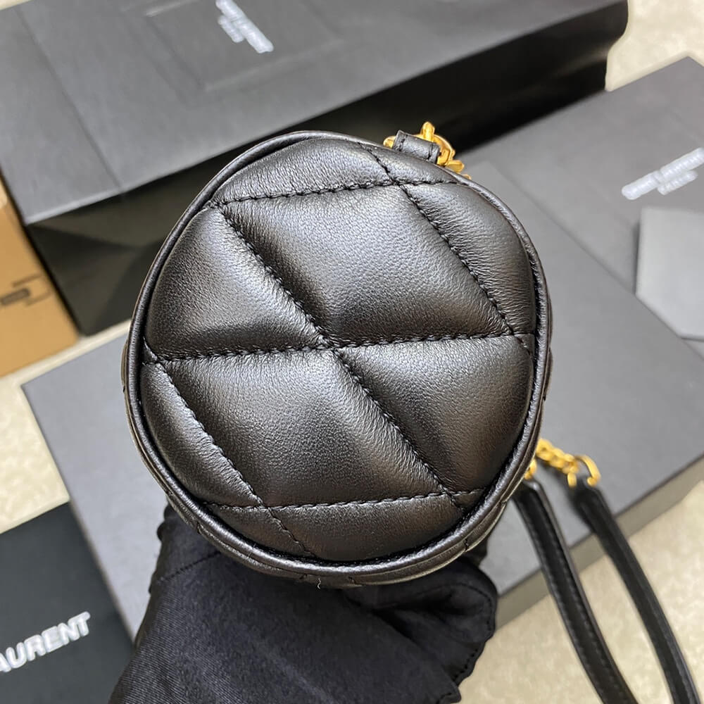Black YSL SADE MINI TUBE BAG IN QUILTED LAMBSKIN - Image 3