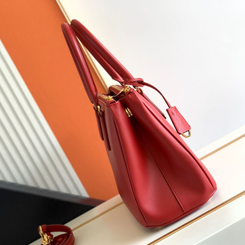 Fiery Red Medium Prada Galleria Saffiano leather bag - Image 3