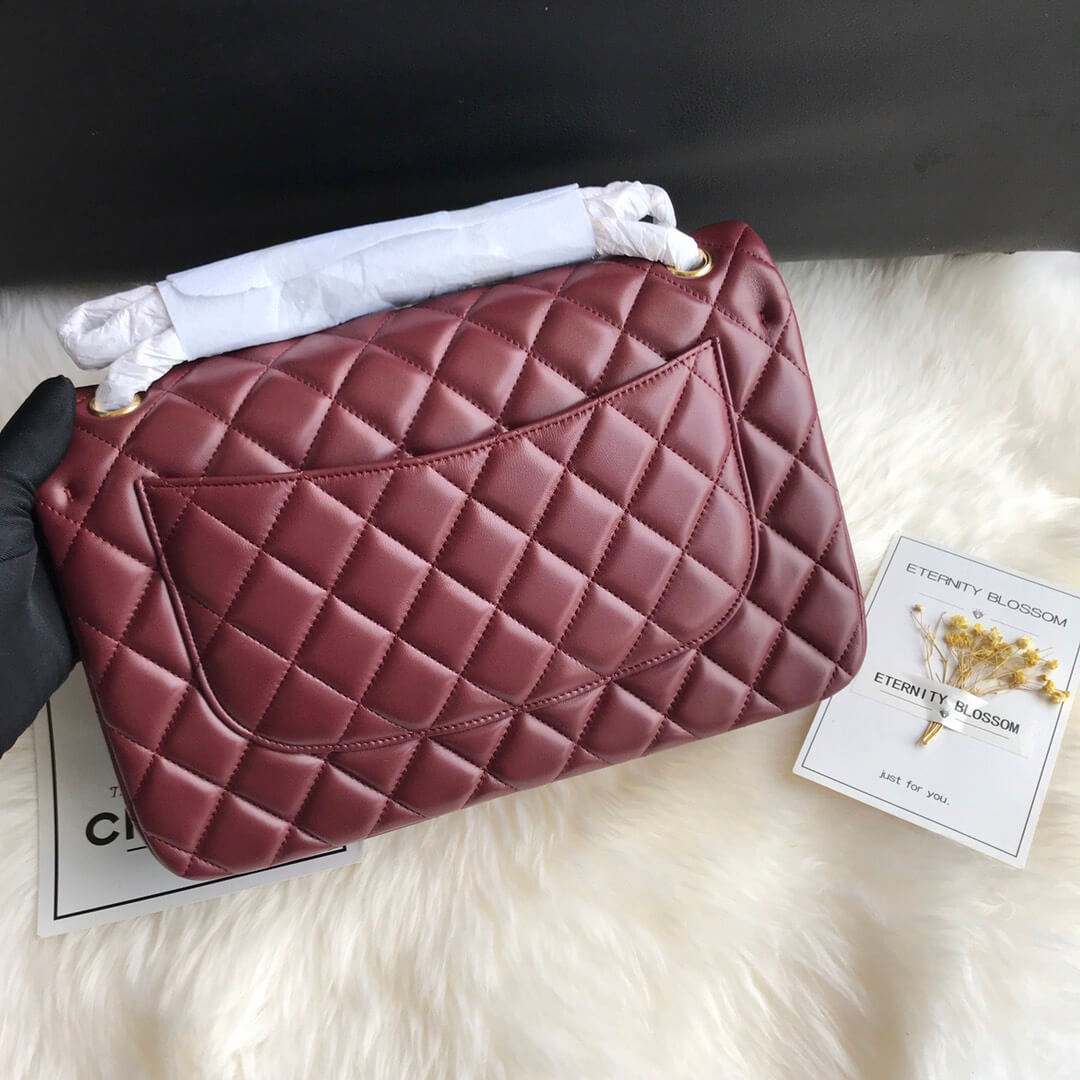 Claret CHANEL LARGE CLASSIC HANDBAG (Best
 grade) - Image 3